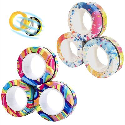 China Wholesale TPR Excecise Finger Toys Adult Children Ring Magnetic Fidgets Spinner for sale