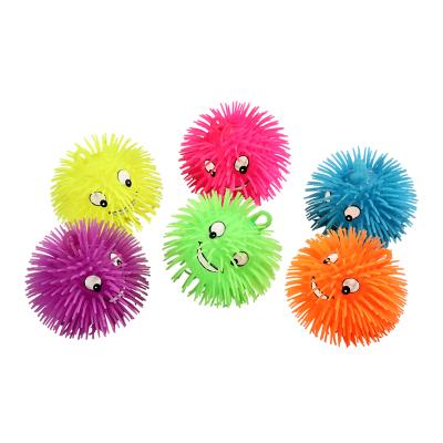 China TPR Gift Toys TPR Puffer Ball LED Ball Effort Toy Big Eye Printed Puffer Jumbo Soft Ball for sale