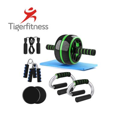 China Durable Tiger Fitness Ball Bearings Ab Wheel Roller With Knee Pad Exercise Abdominal Wheel for sale