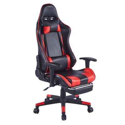 China High Quality Convertible Height Adjustable Gamer Ergonomic PU Leather Swivel Computer Gaming Chair With Footrests for sale