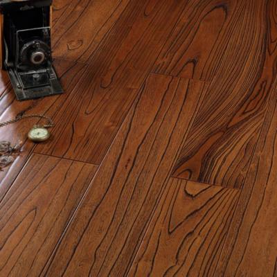 China Indoor High Quality Elm Hardwood Solid Flooring For Indoor Residential Wood Flooring Teak Color for sale