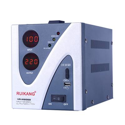 China AC 220V Whole Electric Changer Price Home Appliances House 1KVA 2KVA 3KVA 5KVA USB Automatic Voltage Stabilizer for sale