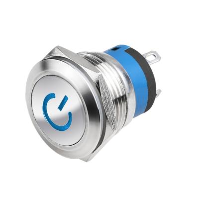 China 19mm ring illuminated LED metal push button switch with wire ZLQ19-p10/ for sale