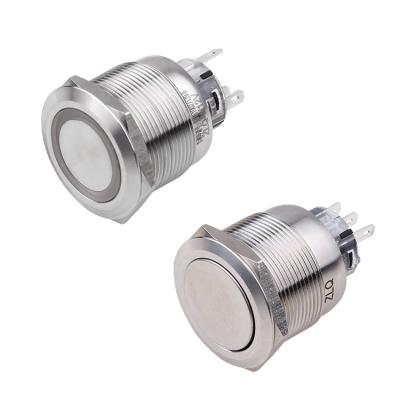 China Waterproof Car Start 25mm Push Button Push To ON Button Switch With Led ZLQ25-P11/D/S for sale