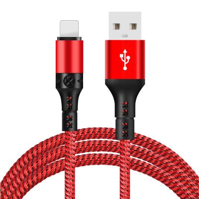 China 8P connector for mobile phone wholesale slim tight nylon braided 1000mm 3ft usb cable 2.4A fast charging data cable for iphone xr 12 for sale