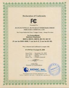 FCC - Jiangxi Tonggu Jiangqiao Timber & Bamboo Industry Co., Ltd.