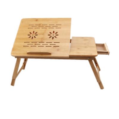 China Eco-Friendly Adjustable And Retractable Bamboo Computer Desk With Exhaust Fan Computer Cooling Desk for sale