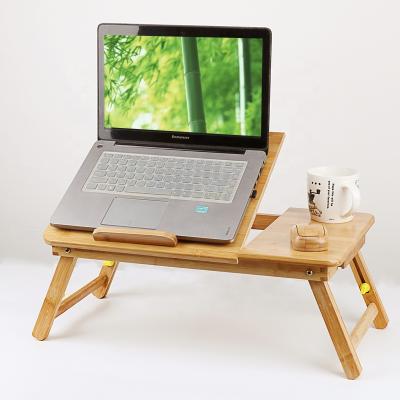 China Eco-Friendly Custom Bamboo Bed Computer Desk Multifunctional Wooden Folding Laptop Table With Cheap Price for sale