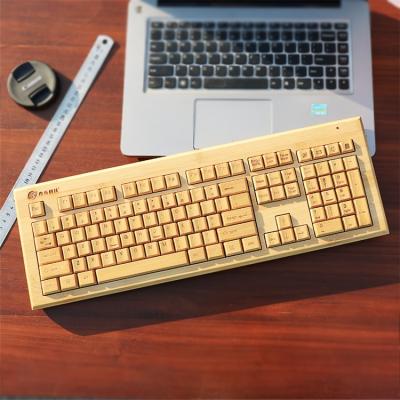 China Professional Wireless Custom Design PC Keyboard Laptop Keyboard USB Wireless Bamboo Wooden Keyboard for sale