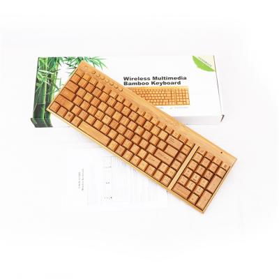 China Mechanical Hand Make Eco Friendly Green USB Wireless Computer Bamboo Keyboard for sale