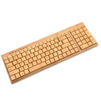 China LOW MOQ Wireless Factory Custom LOGO Bamboo Wooden Laptop USB Eco-friendly Wireless Keyboard for sale