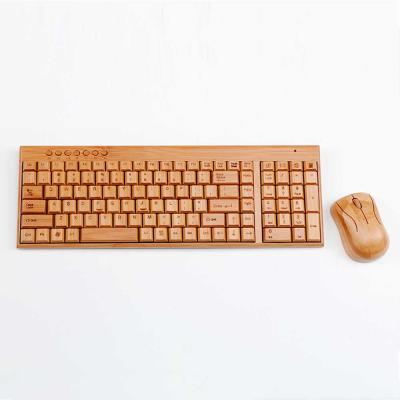 China OEM High Quality Eco-Friendly Bamboo Timber USB Desktop Wireless Computer Keyboards and Wooden Mouse Set Keyboard Mouse Combo for sale