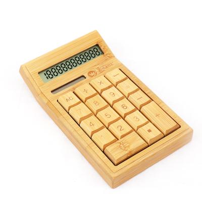 China Promotion Gifts Logo Factory Calculator Bamboo Calculator 12 Double Digit Universal Purpose Custom Eco-Friendly Power for sale