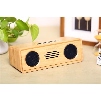 China Mini Beautiful Design Portable Wireless Charger Speaker Bamboo Wooden Wireless Speaker for sale