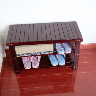 China Factory Design Eco-Friendly Multifunctional Single Shoe Rack Bamboo Wooden Bench For Home for sale