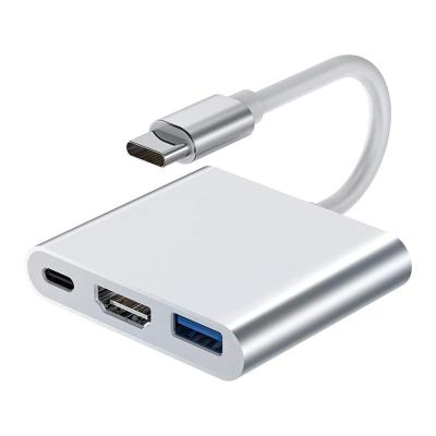 China Aluminum alloy high speed 3 in 1 4k hdtv palladium charging type c hub mi usb 3.0 usb hub for sale