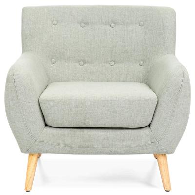 China Wing Back Sofa Tufted Upholstery Wing Back Fabric Single Barrel Chair With Armrest for sale