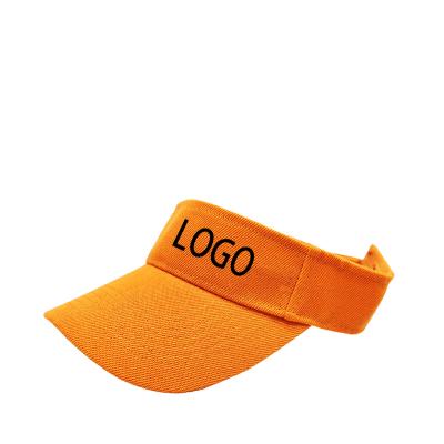 China Simple Unisex Custom Orange Fabric Sun Visor Hat Adjustable Sport Sun Hat for sale