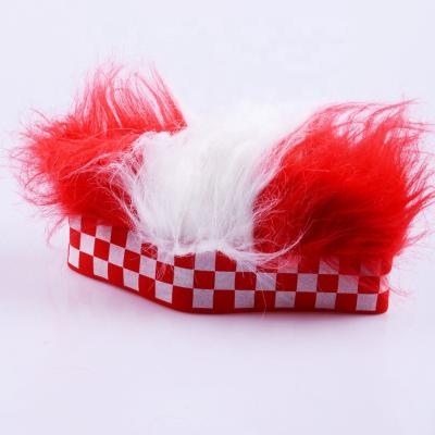 China Student Factory Hot Selling Football Fan Wig Football Fan Wig Crazy Headband Wig for sale