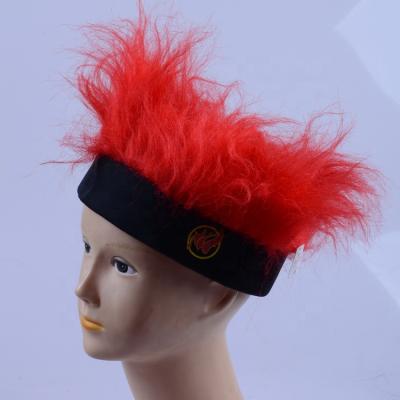 China Student Factory Hot Selling Football Fan Wig Football Fan Wig Crazy Headband Wig for sale