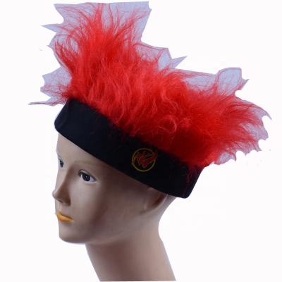 China Fancy Retro 80s Rock Hair Accessories Party Sports Mens Wig Football Fan Wig MF1306 Fans Headband Wig for sale