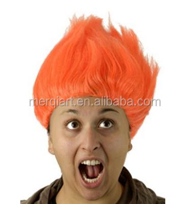 China 2018 New Hot Sale Troll Hair Costume Wig Flame Wig MC1193 Adult Orange Costume Wig for sale