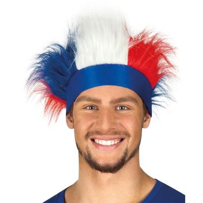 China Crazy 2022 Polyester Wig Football Fans Wig For American Football Or Basketball Events for sale