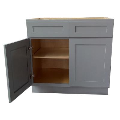 China Cheap Price Shaker Kitchen Cabinet Two Drawer Kitchen Solid Wooden Sideboard Two Doors for sale