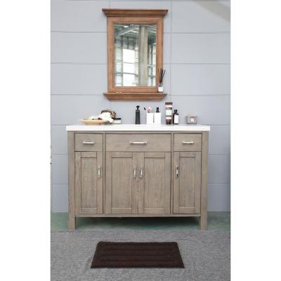 China Bathroom Vanity Solid Wood Wholesale Bathroom Cabinets In Traditional Design Brown 48 Inches for sale