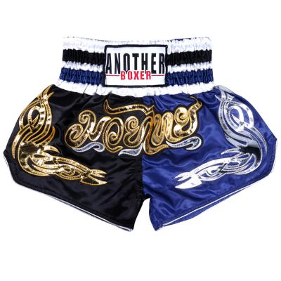 China OkyRie Eco-Friendly Custom Print Muay Thai Satin Shorts Men Women Boxing Muttahida Majlis-e-Amal Fight Muay Thai Boxing Shorts for sale