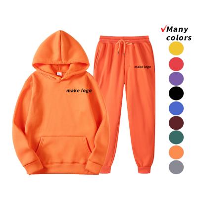 China Breathable Custom Logo Gym Plain Tracksuit Men Sweatshirts Plus Size Oversized Hoodie Set for sale