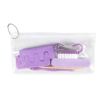 China Custom Personal Finger Nail Beauty Care Manicure Tools Nail Clipper Purple Set Manicure Pedicure Set With Logo for sale