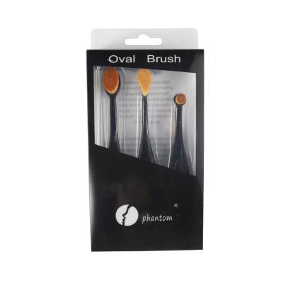 China Angular Blush Low Moq Customized Logo Print 4pcs Oval Goat Hair Makeup Brush Natural Oval Brush Cosmetics Brushes For Sale for sale