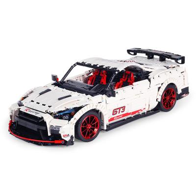 China White Racing 1:8 GT-3 Sports Car Static Construction Toy Version Blocks Building Technology DIY Toy Set For Children for sale