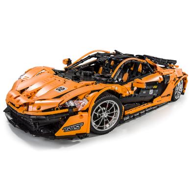 China Orange Sports Car Racing 1:8 P1 RC DIY Building Toy MOC Mack Car Technic Building Blocks Set Educational Gifts For Kids for sale