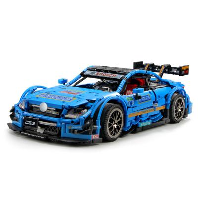 China Building Toy Technic 1:8 Ratio RC Car Kids DIY MOC AMG Blue C63 Auto Toys Packing APP Kids Building Blocks Brick Set for sale