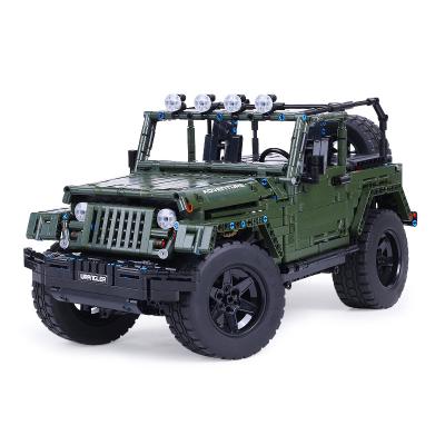 China 1:8 Model MOC DIY model dark green static technic cowboys construction toy SUV building block set Toy For Kids Gifts for sale