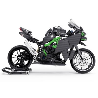 China 1:12 H2R Kawasaki Motorcycle Carbon Fiber Body MOC Model Technic Assembly DIY Decoration Building Block Toys Building Toy for sale