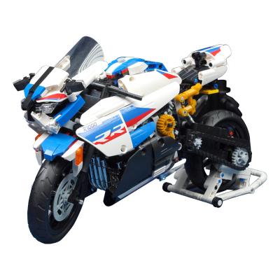 China Building Toy Newest BMWW Motorcycle Bricks Model Educational Assembled Building Blocks DIY Toy Set for sale