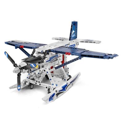 China Building Toy APP RC Technic Airplane Motorized Amphibious Aircraft Model Bricks Kids DIY Flat Building Blocks Toys Set for sale