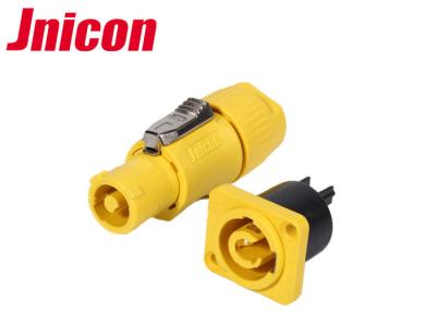 China Zócalo del enchufe de la prenda impermeable de Powercon, IP44 enchufe amarillo del Pin de la prenda impermeable 3 y zócalo en venta