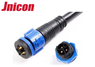 China Blue Ring Waterproof Panel Mount Connector , IP67 Panel Mount Connector M19 3 Pin for sale