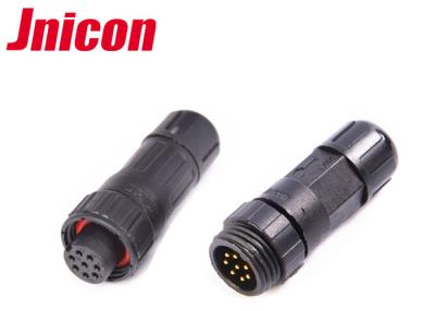 China Screw Locking Waterproof Plug Connectors , Jnicon 8 Pin Outdoor Power Connector for sale