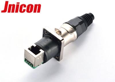 China Conector fácil de la prenda impermeable del empuje RJ45 del tirón, conector de Ethernet del soporte del panel RJ45 90 grados en venta