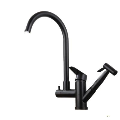 China Hot Selling Thermostatic Faucets New Design Kitchen Faucet Multifunctional Black Sink Pull Out On Sale for sale