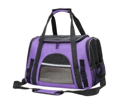 China Viable Factory Wholesale Custom Logo Dog Cat Travel Bag Portable Soft Pet Carrier With Mesh for sale