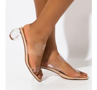 China Round Clear Heel Sandal Shoes Round Clear Heel Sandal Shoes 2020 Hot Selling Latest Fashion Transparent Top Toe Sauqre Open Sandals With Round Clear Heel Mule for sale