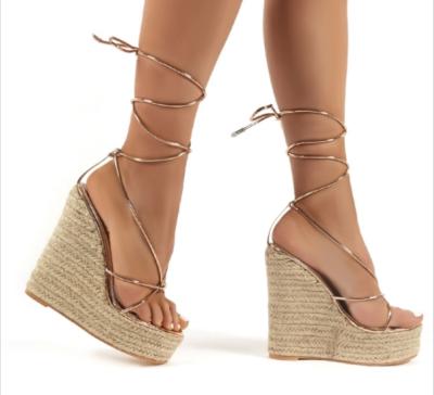 China Wedges Women Wedges Sandals Wedges Women Wedge Sandals Fashion Sexy Women Sandals Shoes Lace Up Wedges Women Wedge Heel Sandals For Women for sale