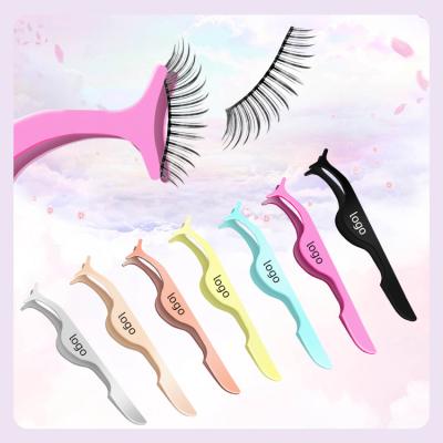 China Professional Custom Logo Rose Gold Lash Extension Tools False Eyelash Remover Clip False Eyelash Applicator Tweezers for sale