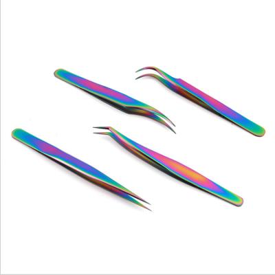 China Private Label Stainless Steel Logo Eyebrow Tweezers Titanium Eyebrow Tweezers Kits Durable Custom Volume EDC Tweezers for sale